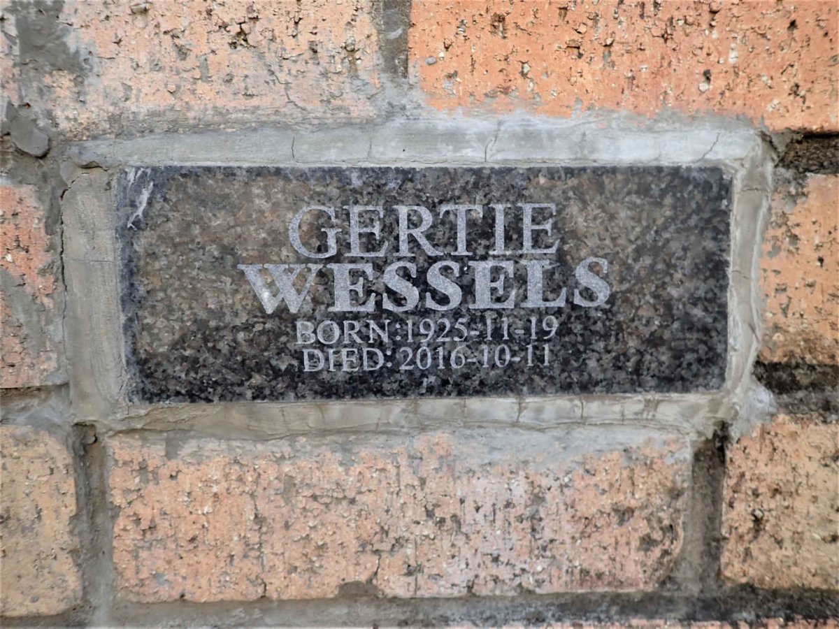 WESSELS Gertie 1925-2016