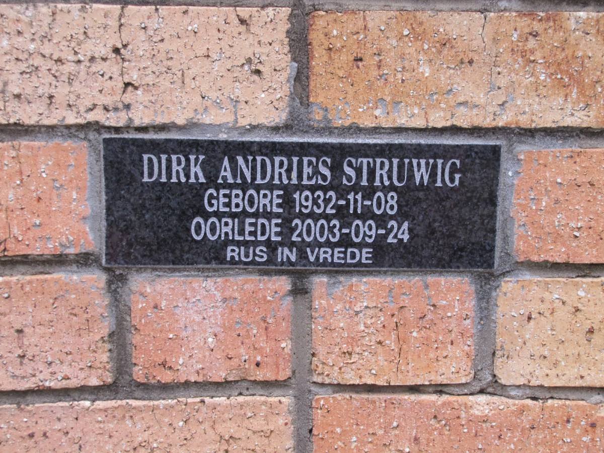 STRUWIG Dirk Andries 1932-2003