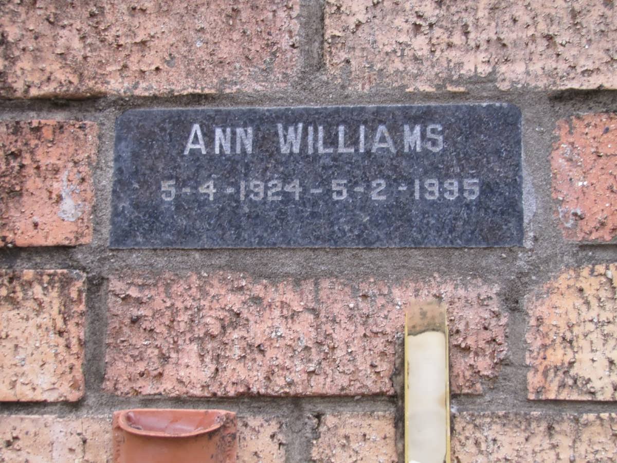 WILLIAMS Ann 1924-1995