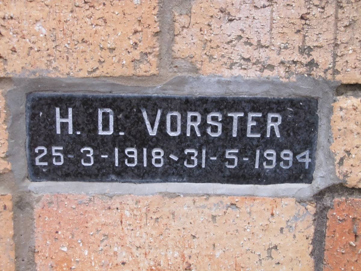 VORSTER H.D. 1918-1994