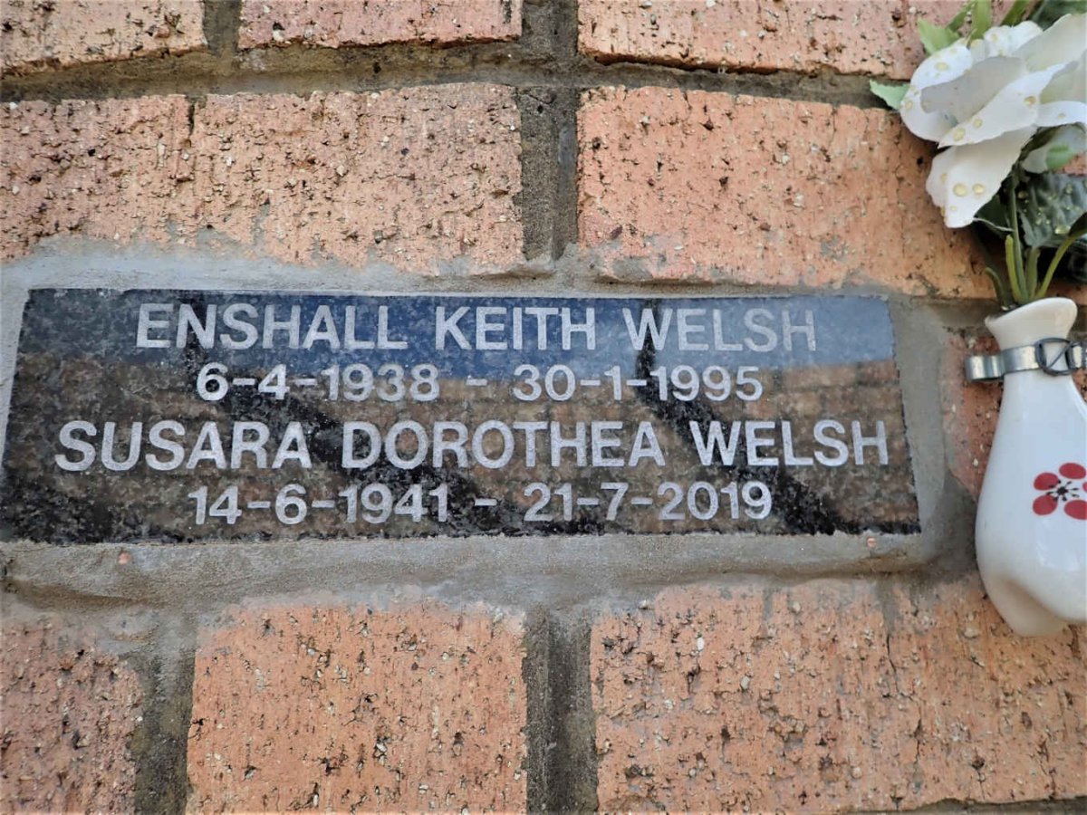 WELSH Enshall Keith 1938-1995 &amp; Susara Dorothea 1941-2019