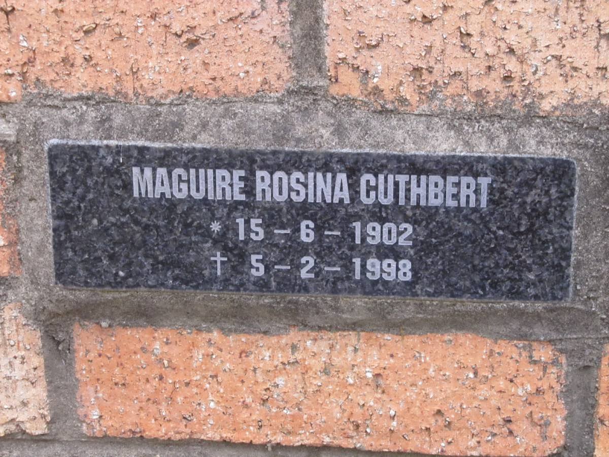 CUTHBERT Maguire Rosina 1902-1998