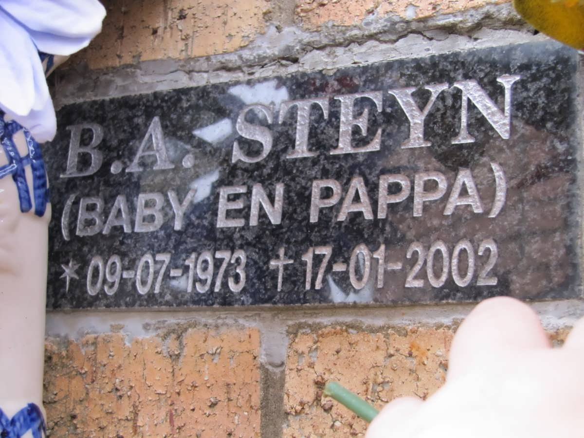 STEYN B.A. 1973-2002