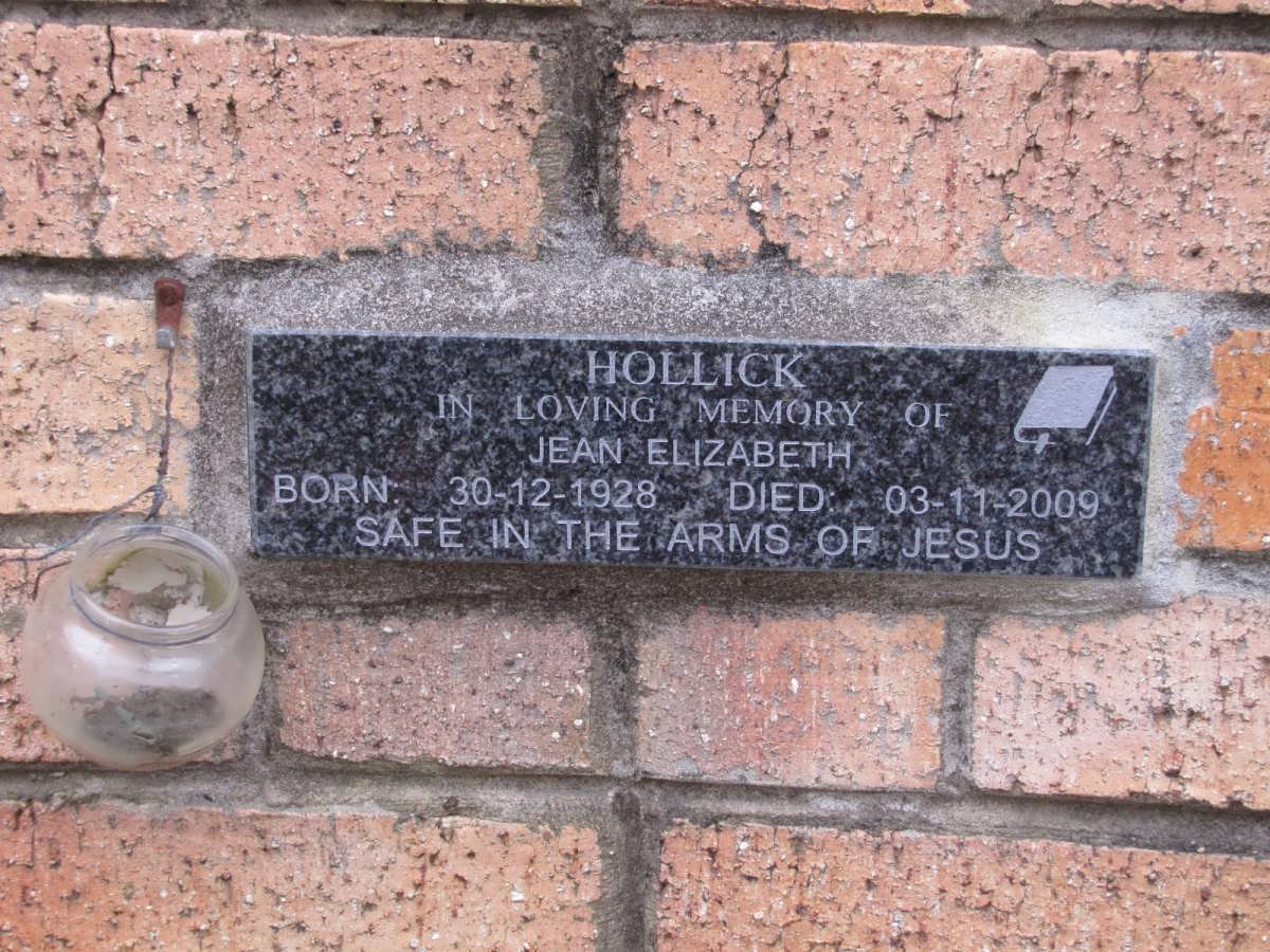 HOLLICK Jean Elizabeth 1928-2009