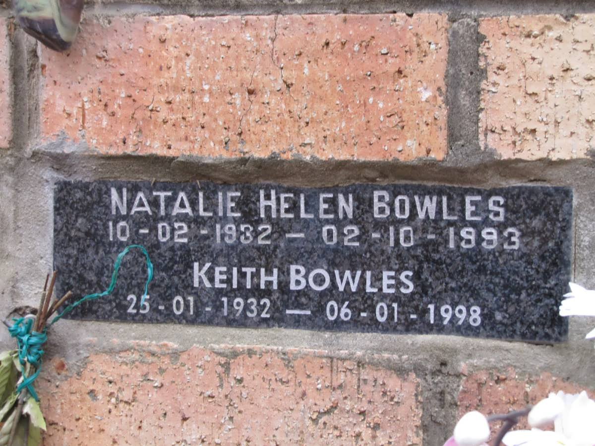 BOWLES Keith 1932-1998 &amp; Natalie Helen 1932-1993