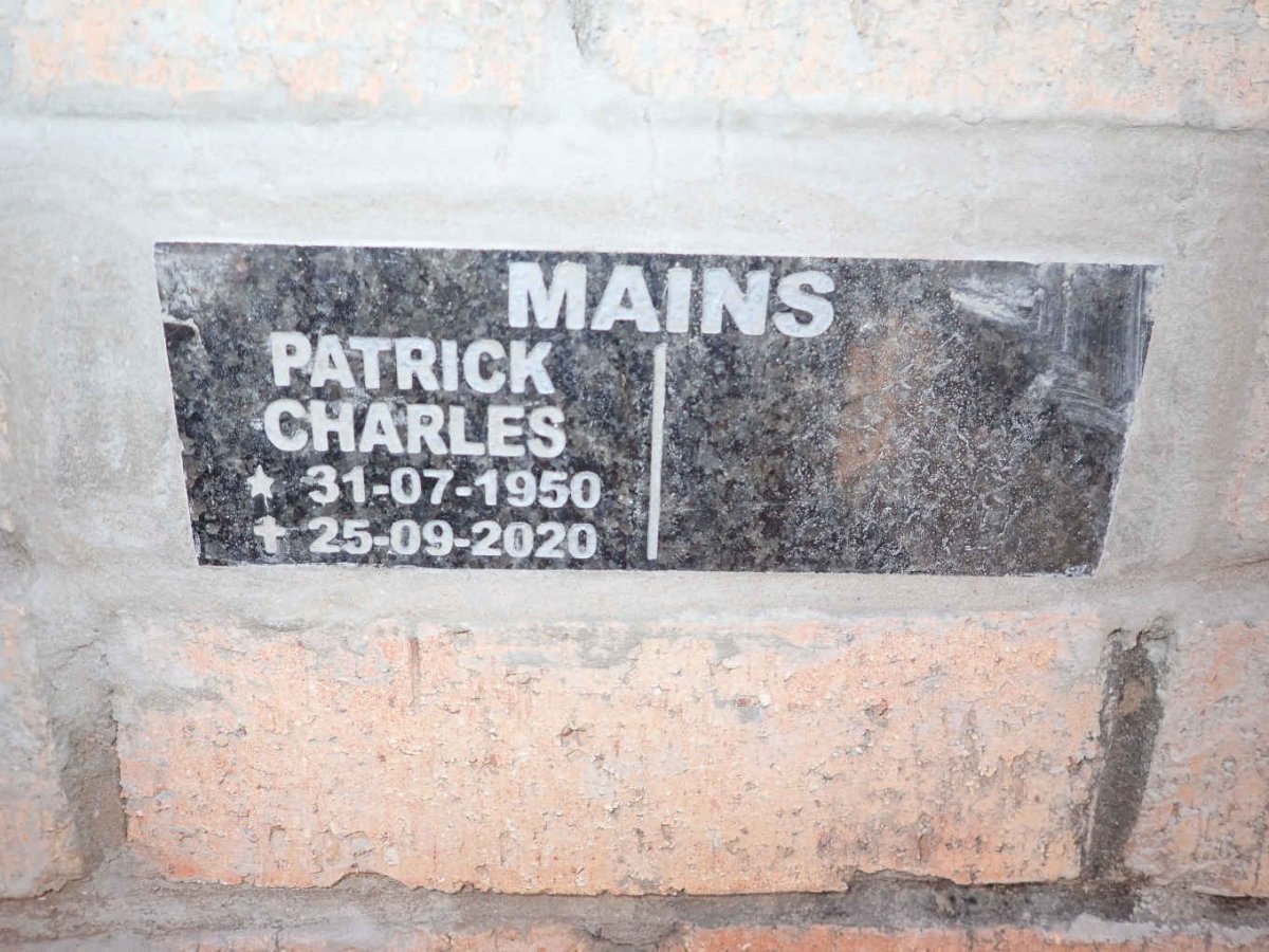 MAINS Patrick Charles 1950-2020