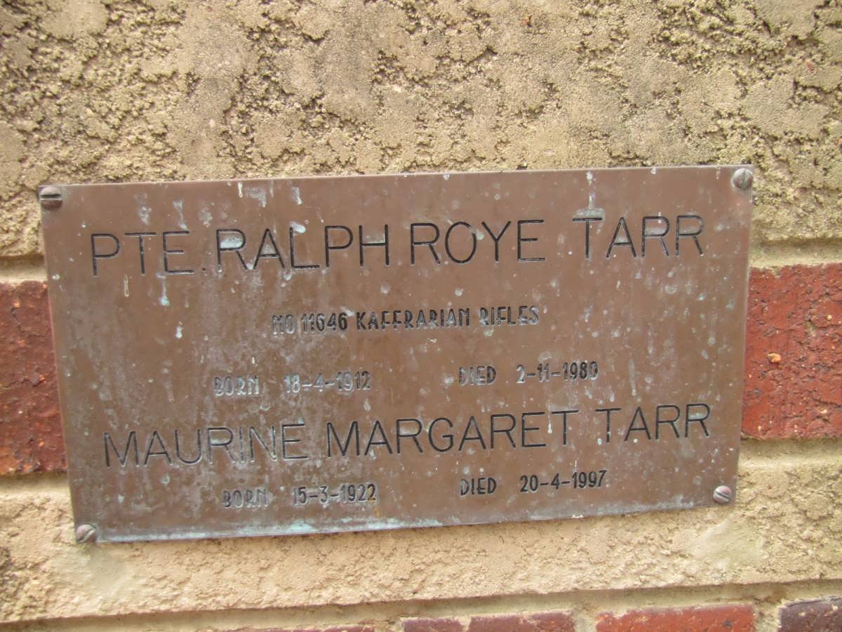 TARR Ralph Roye 1912-1989 &amp; Maurine Margaret 1922-1997