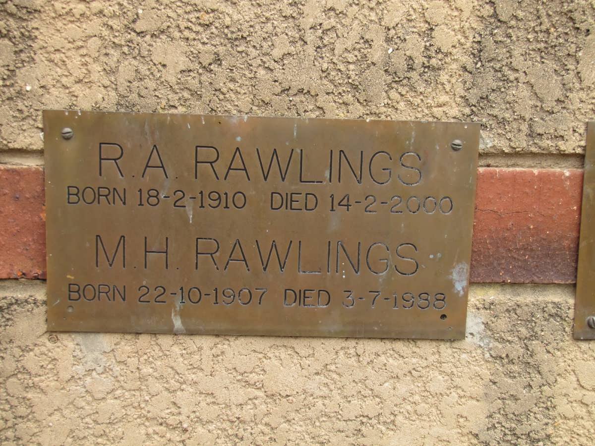 RAWLINGS R.A. 1910-2000 &amp; M.H. 1907-1988