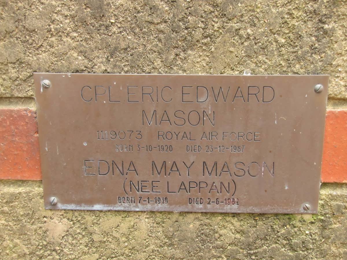 MASON Eric Edward 1920-1957 &amp; Edna May LAPPAN 1918-1982
