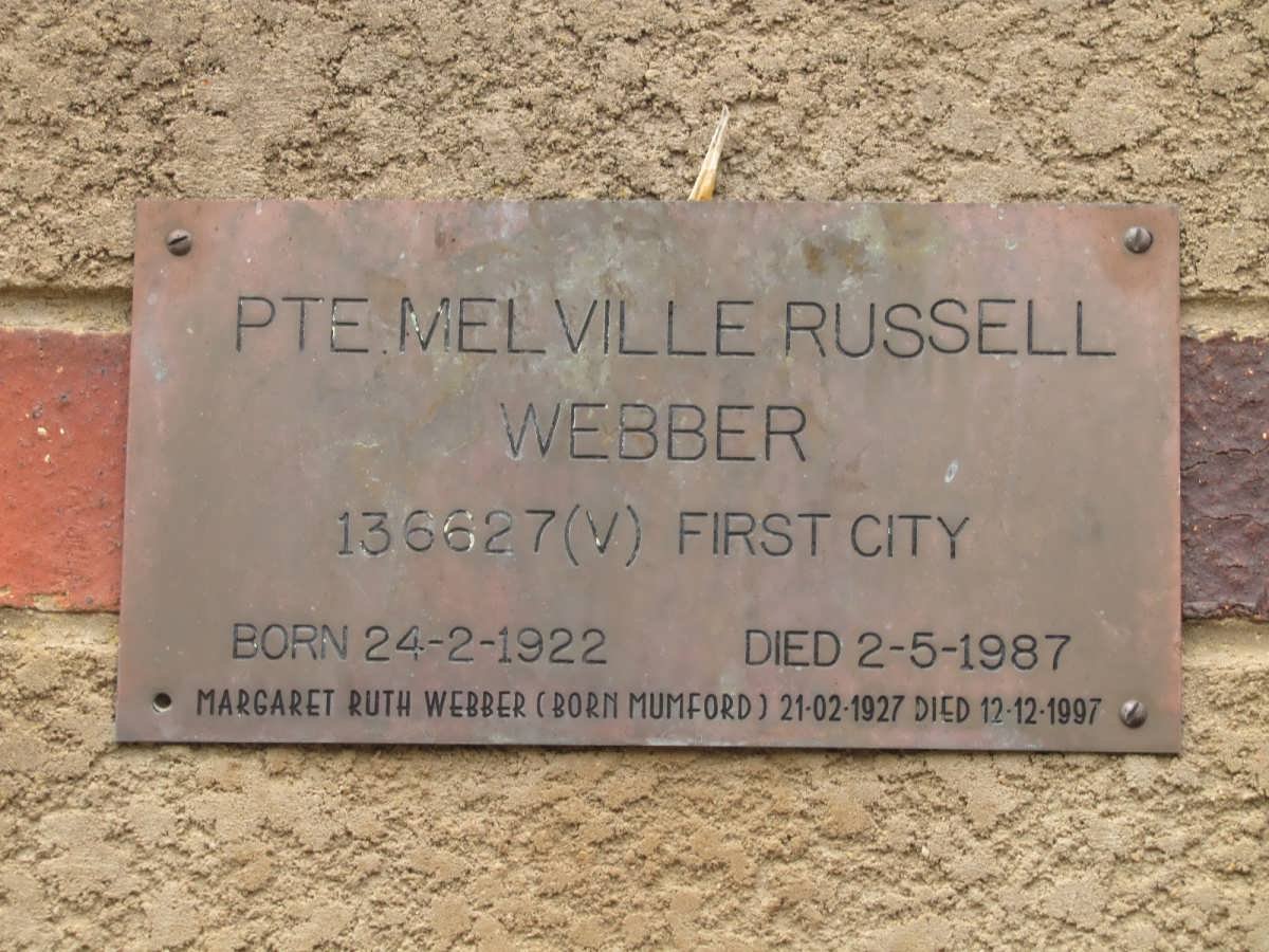 WEBBER Melville Russell 1922-1987 &amp; Margaret Ruth MUMFORD 1927-1997