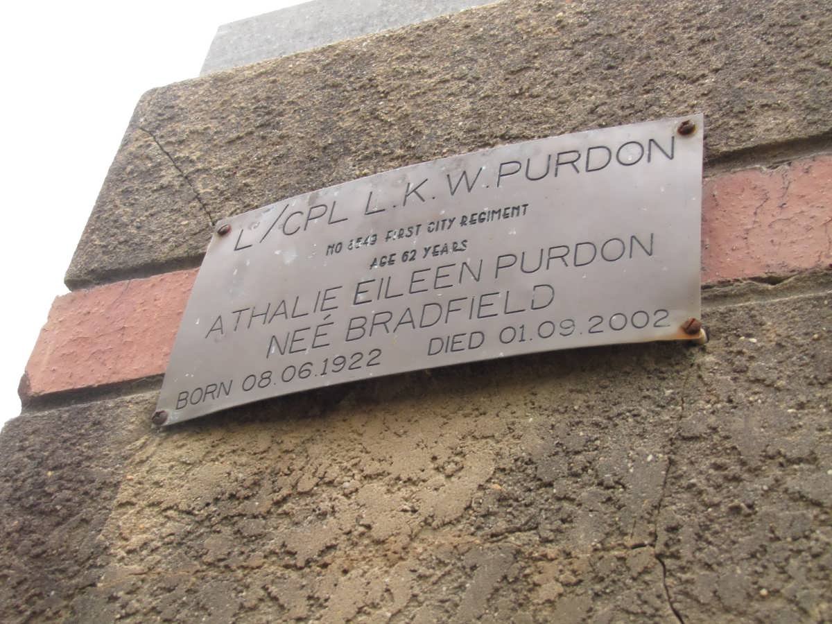 PURDON L.K.W. &amp; Athalie Eileen BRADFIELD 1922-2002