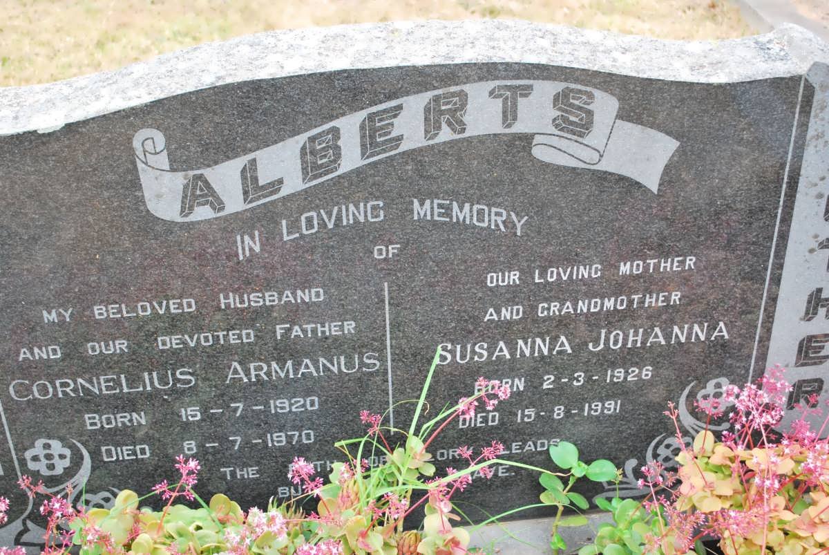 ALBERTS Cornelius Armanus 1920-1970 &amp; Susanna Johanna 1926-1991