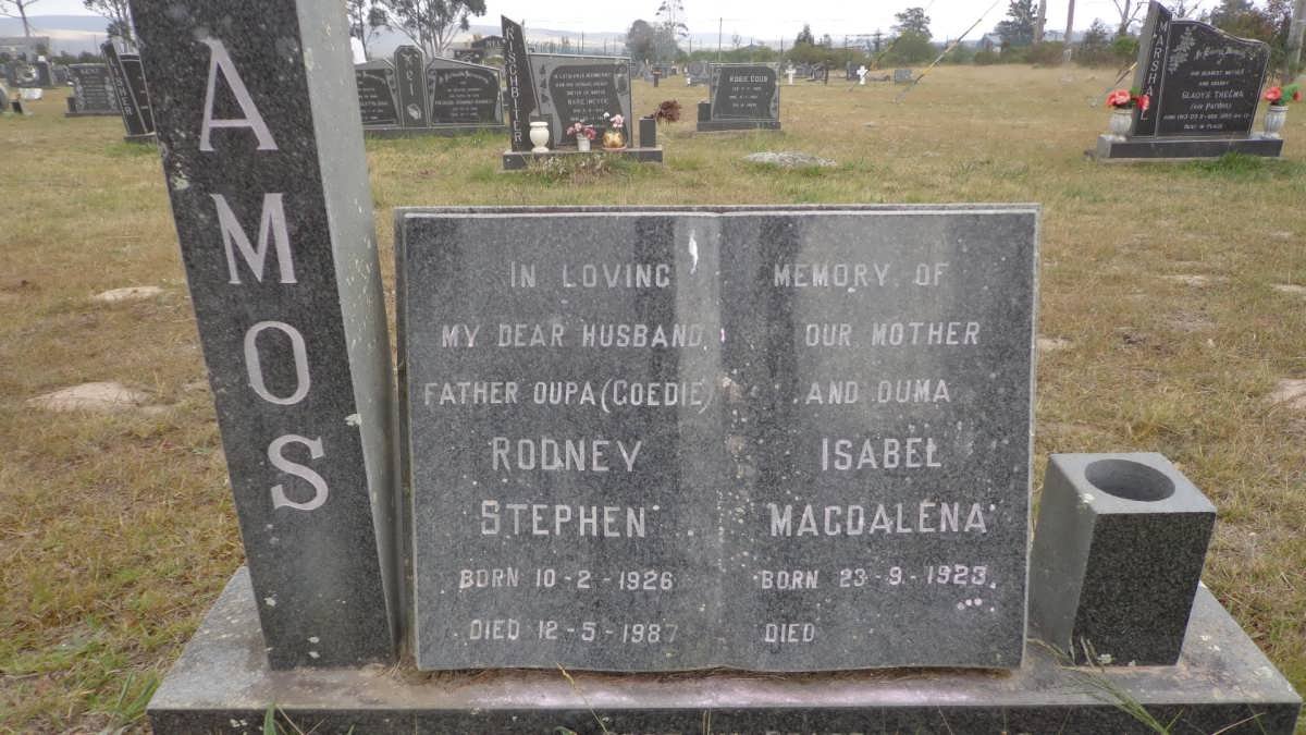 AMOS Rodney Stephen 1926-1987 &amp; Isabel Magdalena 1923-