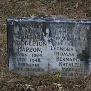 BARRON Frederick Middleton 1884-1948