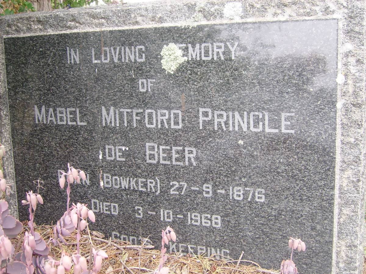 BEER Mabel Mitford Pringle, de nee BOWKER 1876-1968