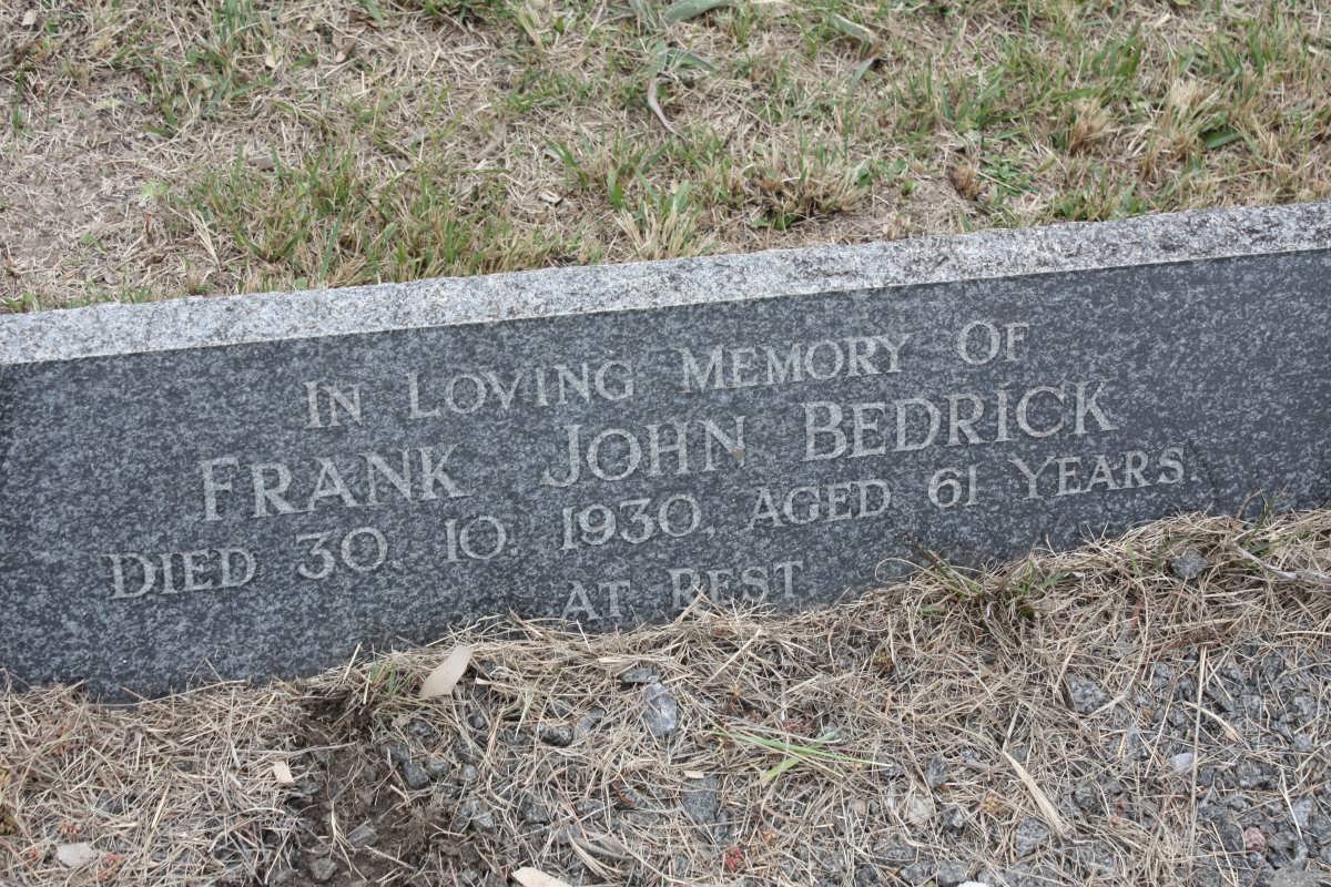 BEDRICK Frank John 1930-
