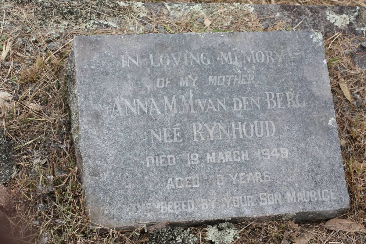 BERG Anna M.M., van den nee RYNHOUD -1949