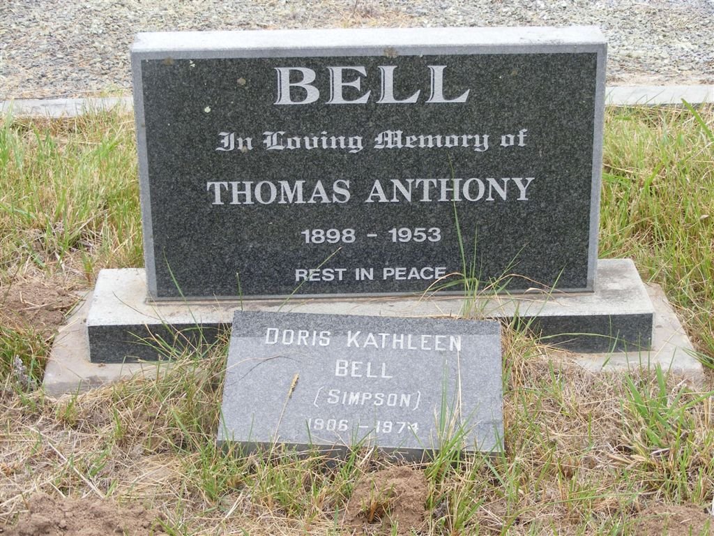 BELL Thomas Anthony 1898-1953 &amp; Doris Kathleen SIMPSON 1906-1974