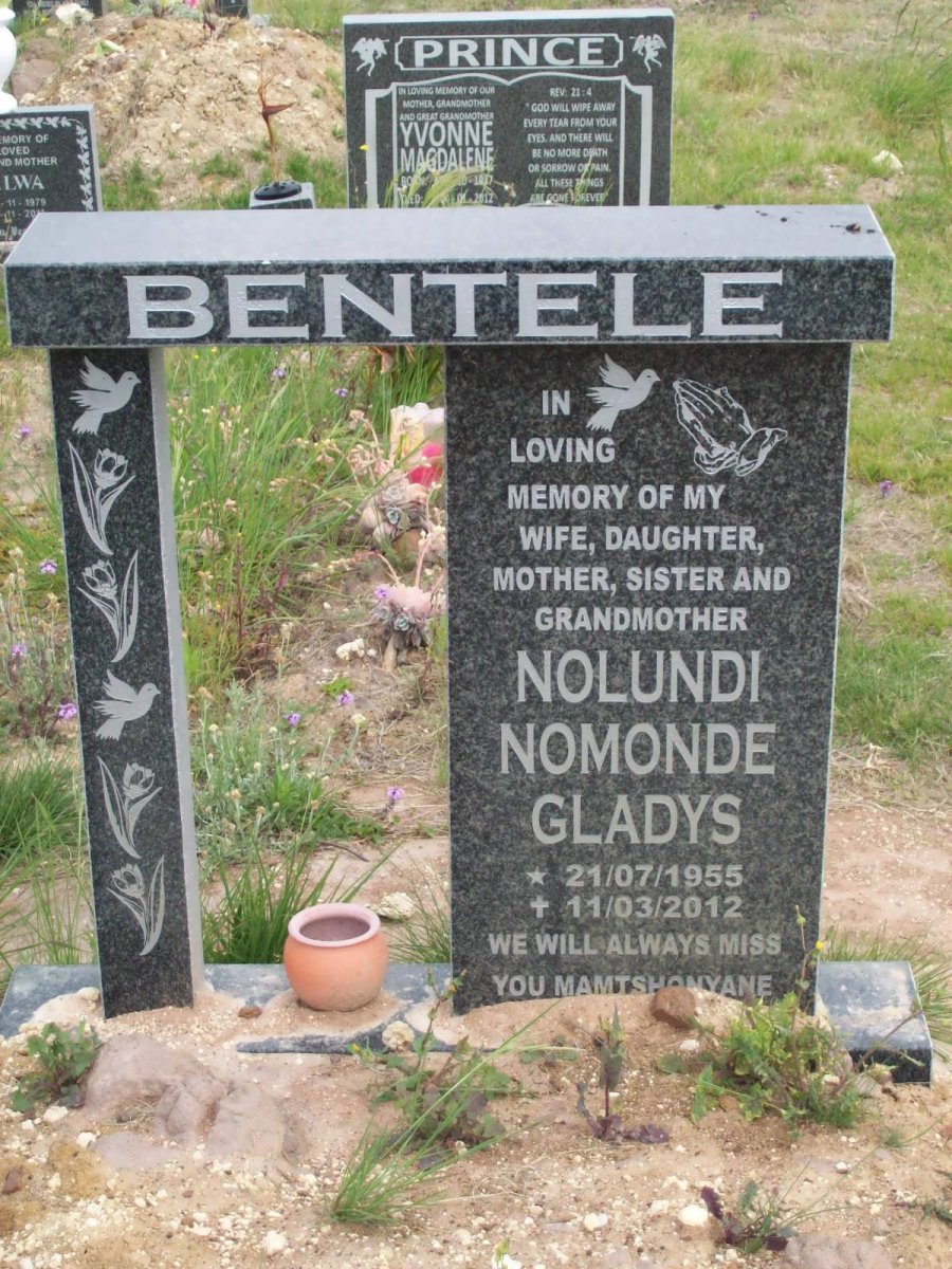 BENTELE Nolundi Nomonde Gladys 1955-2012