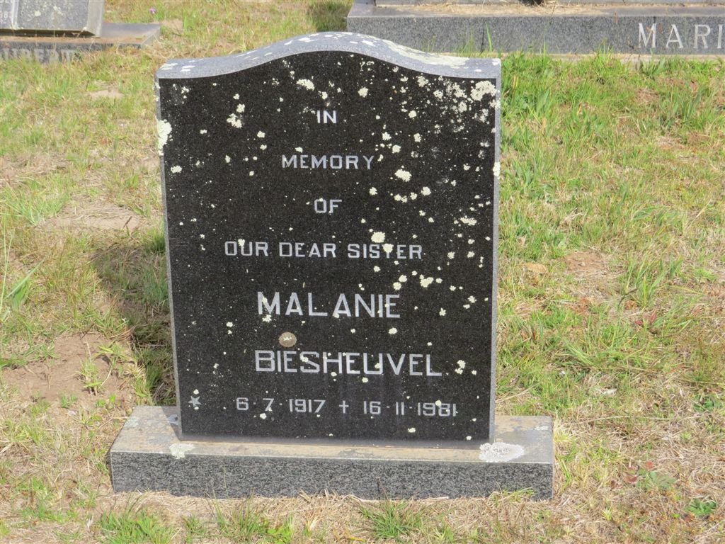 BIESHEUVEL Malanie 1917-1981