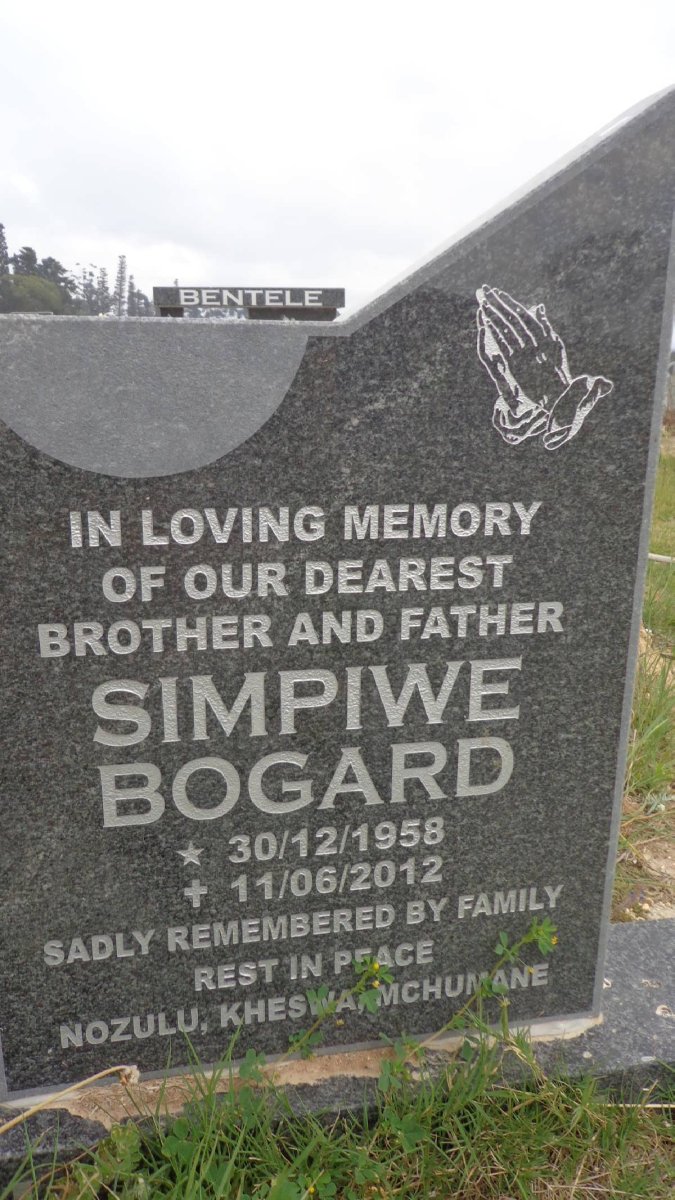 BOGARD Simpiwe 1958-2012