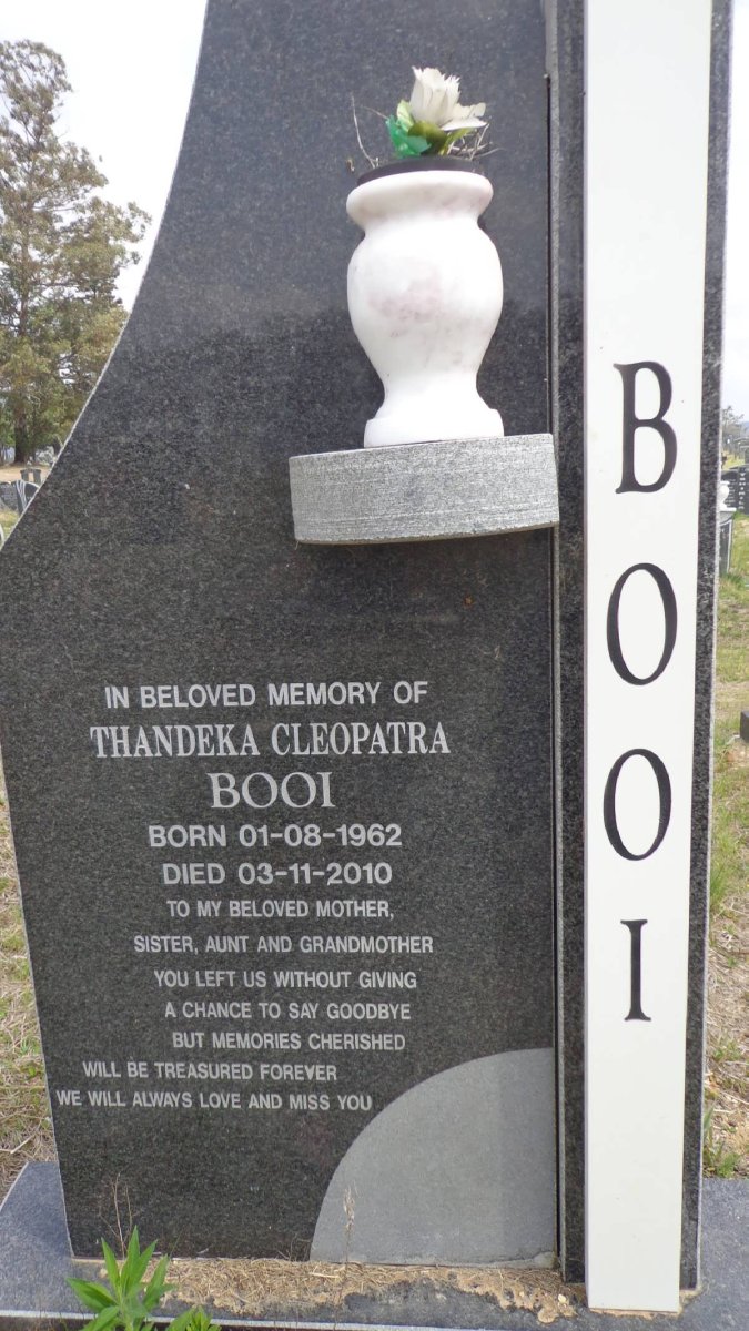 BOOI Thandeka Cleopatra 1962-2010