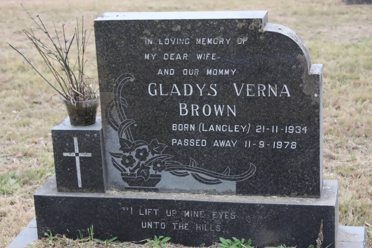BROWN Gladys Verna nee LANGLEY 1934-1978
