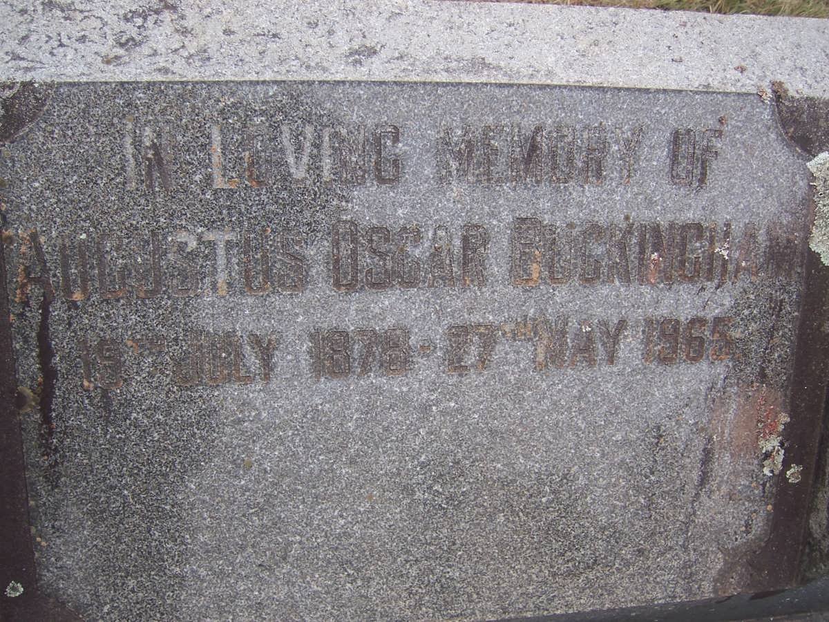 BUCKINGHAM Augustus Oscar 1878-1965