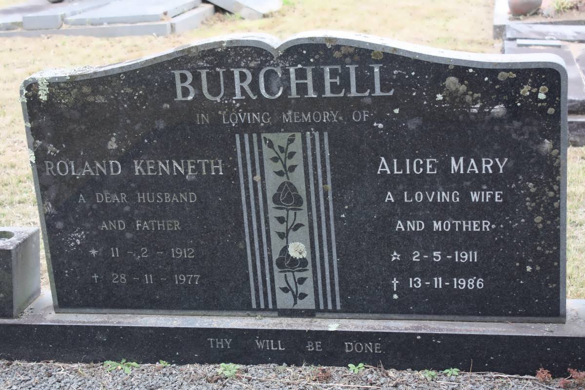 BURCHELL Roland Kenneth 1912-1977 &amp; Alice Mary 1911-1986