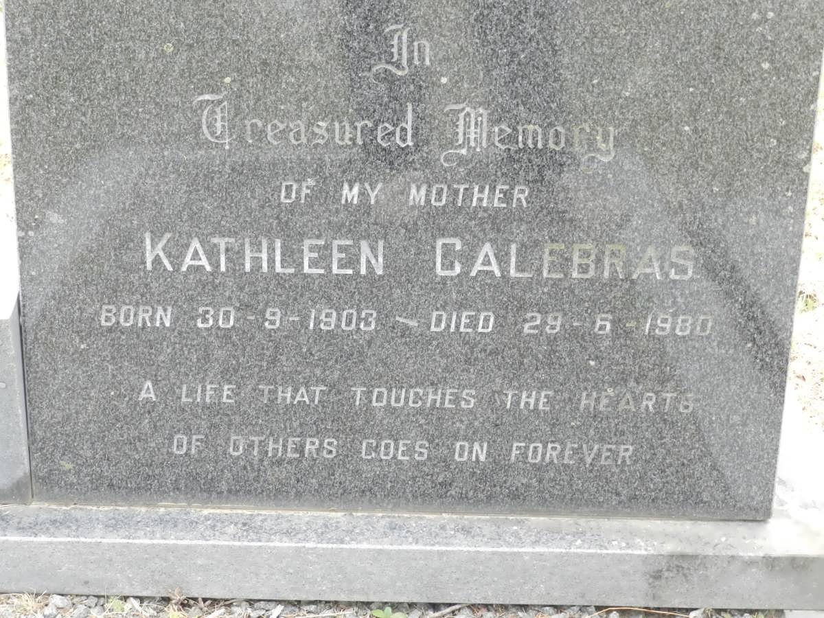 CALEBRAS Kathleen 1903-1980