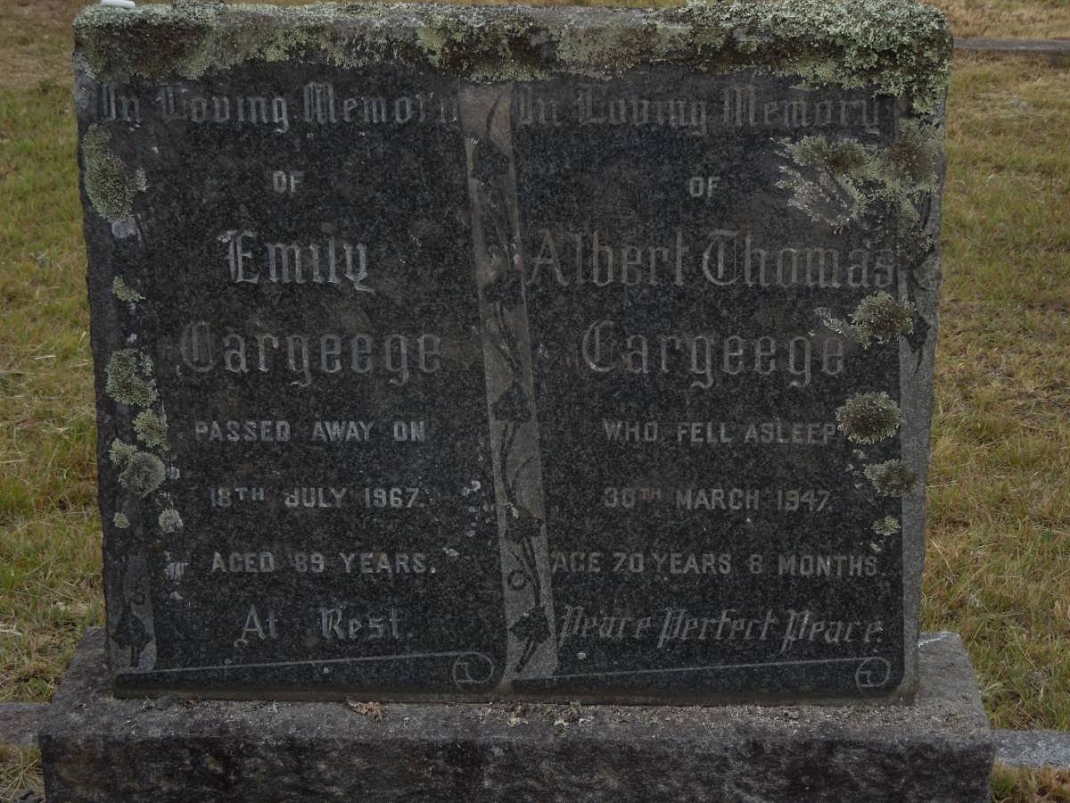 CARGEEGE Albert Thomas -1947 &amp; Emily -1967