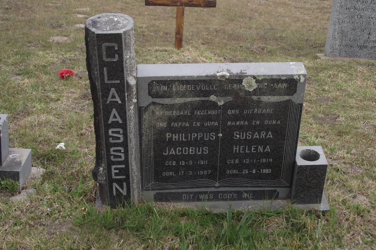 CLAASSEN Philippus Jacobus 1911-1987 &amp; Susara Helena 1914-1993