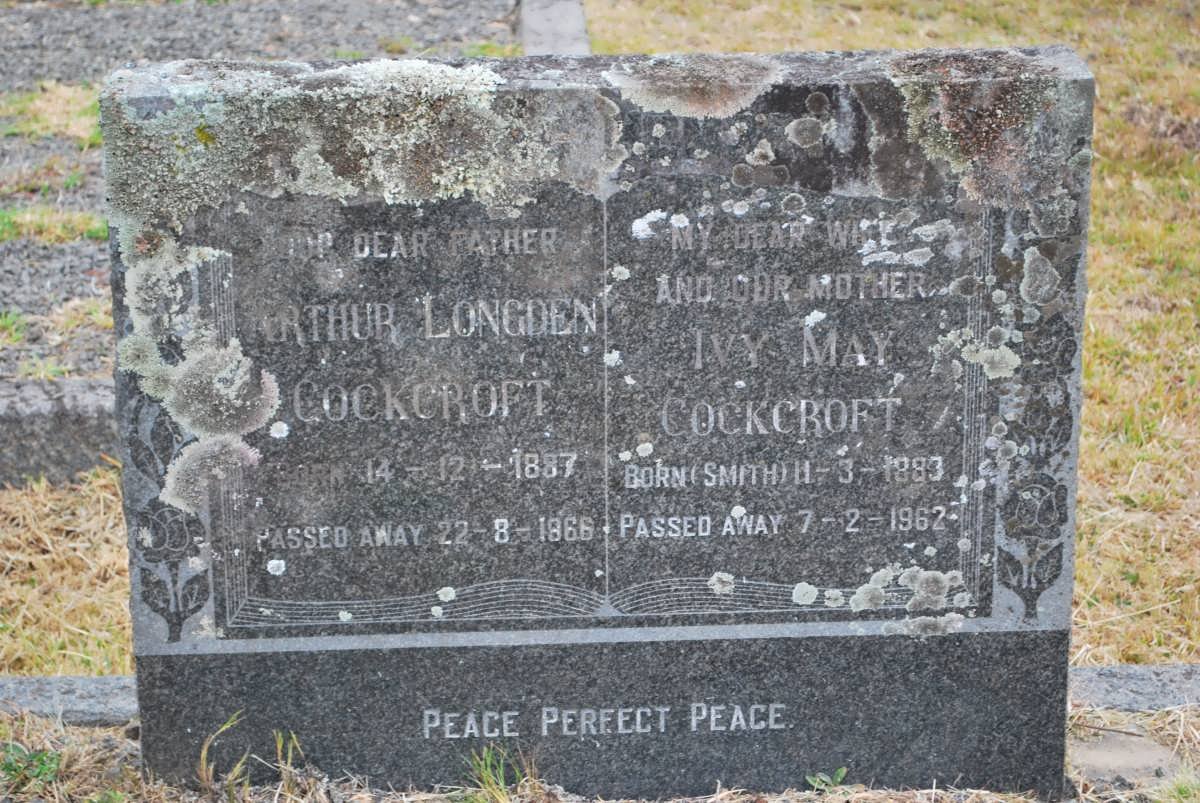 COCKCROFT Arthur Longden 1887-1966 &amp; Ivy May SMITH 1993-1962