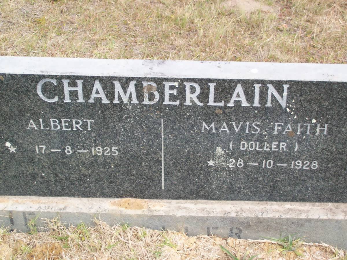 CHAMBERLAIN Albert 1925- &amp; Mavis Faith DOLLER 1928-