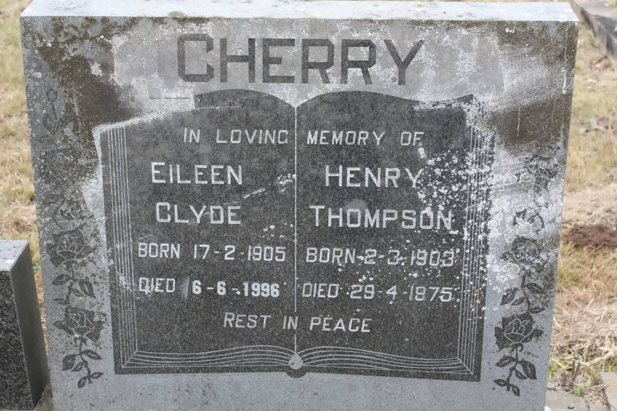 CHERRY Henry Thompson 1903-1975 &amp; Eileen Clyde 1905-1996