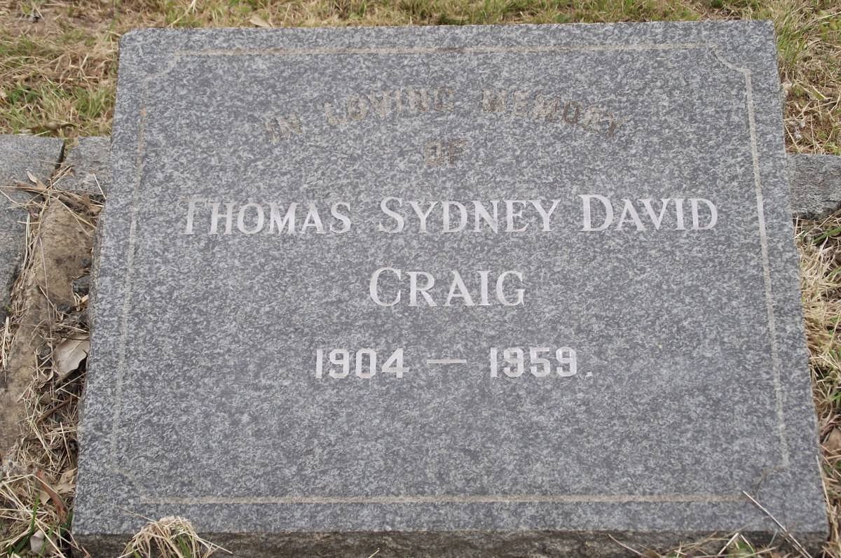 CRAIG Thomas Sydney David 1904-1959