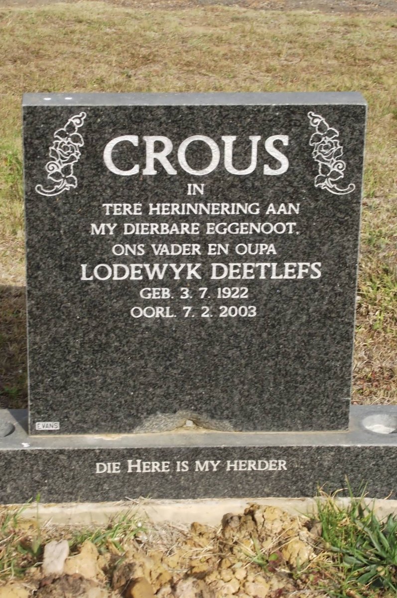 CROUS Lodewyk Deetlefs 1922-2003