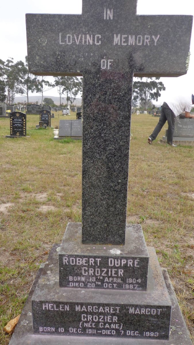 CROZIER Robert Dupré 1904-1987 &amp; Helen Margaret GANE 1911-1993