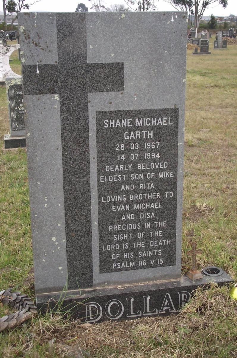 DOLLAR Shane Michael Garth 1967-1994