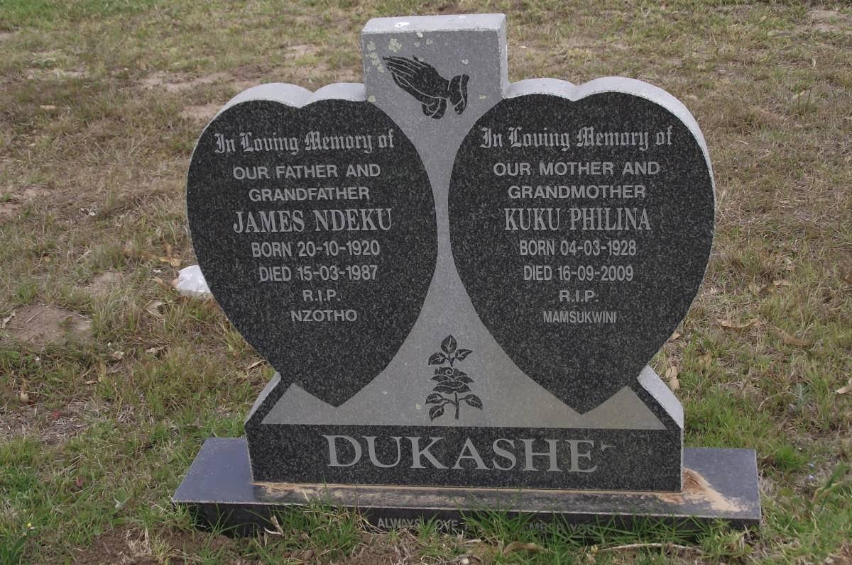 DUKASHE James Ndeku 1920-1987 &amp; Kuku Philina 1928-2009
