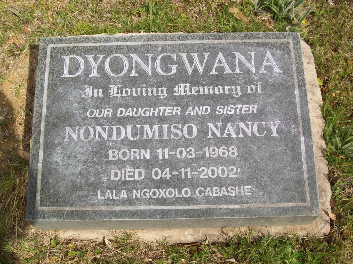 DYONGWANA Nondumiso Nancy 1968-2002