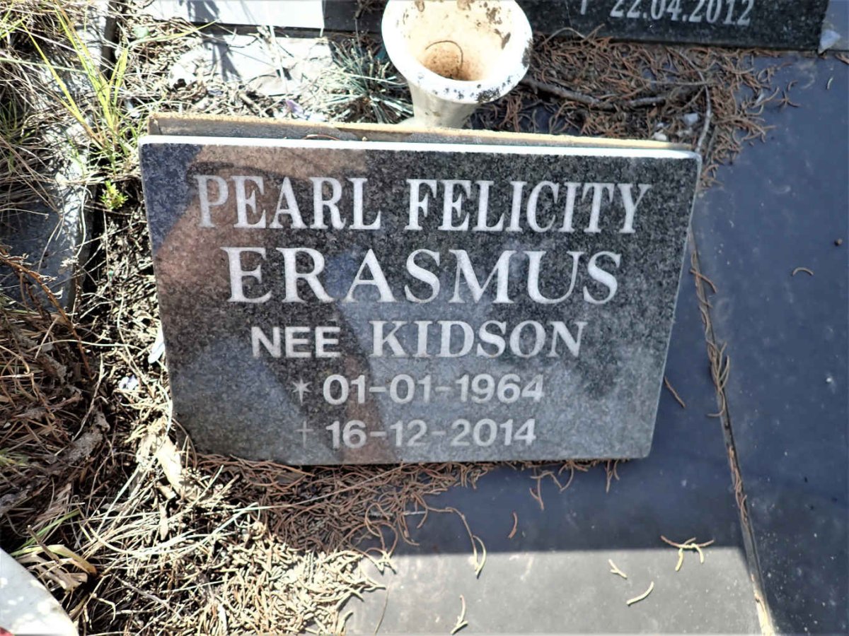 ERASMUS Pearl Felicity nee KIDSON 1964-2014