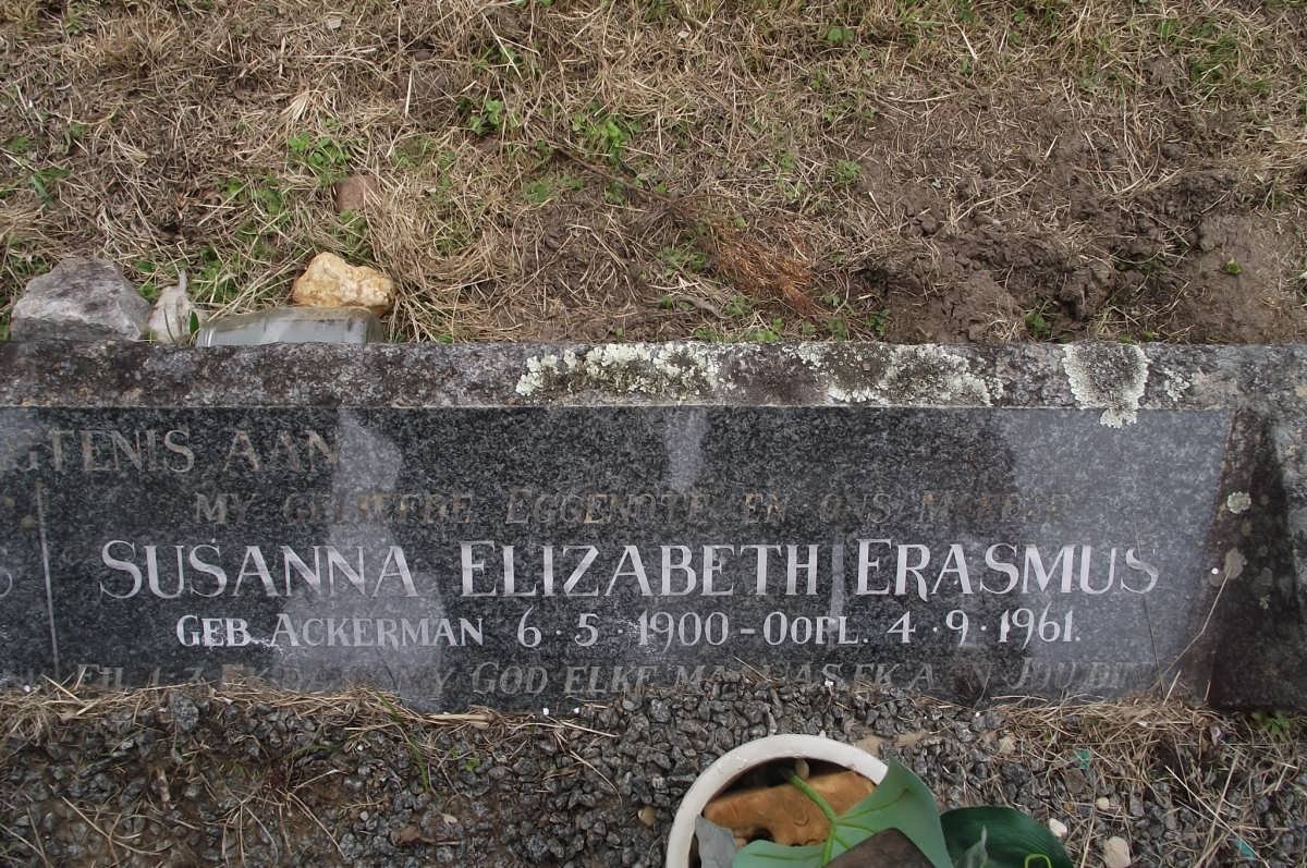 ERASMUS Susanna Elizabeth nee ACKERMAN 1900-1961