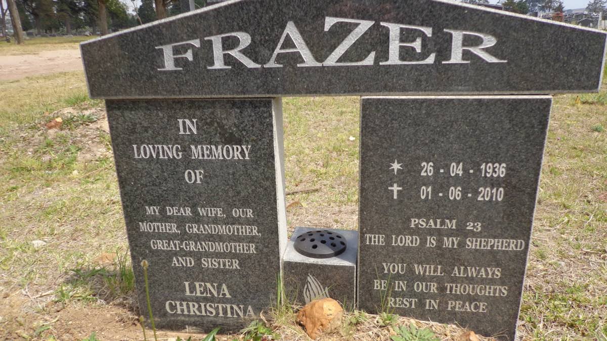 FRAZER Lena Christina 1936-2010