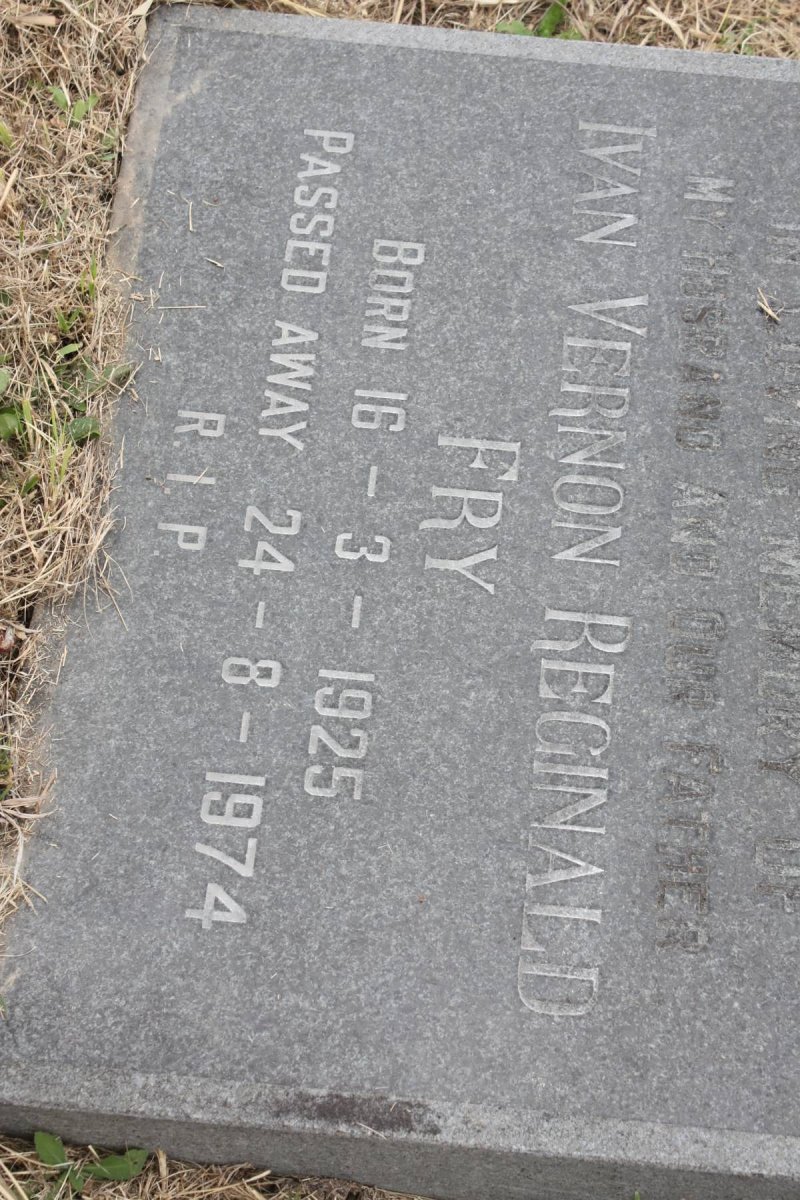 FRY Ivan Vernon Reginald 1925-1974