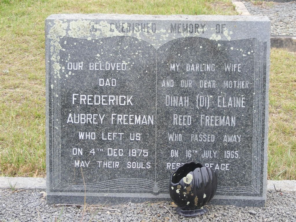 FREEMAN Frederick  Aubrey -1975 &amp; Dinah Elaine Reed -1965
