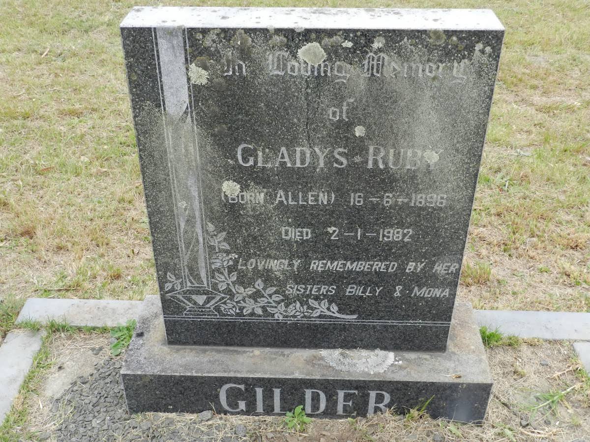 GILDER Gladys Ruby 1896-1982
