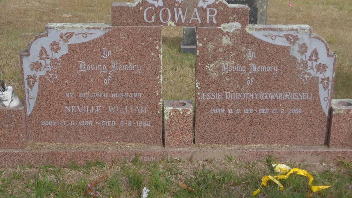 GOWAR Neville William 1906-1980 &amp; Jessie Dorothy RUSSELL 1918-2006
