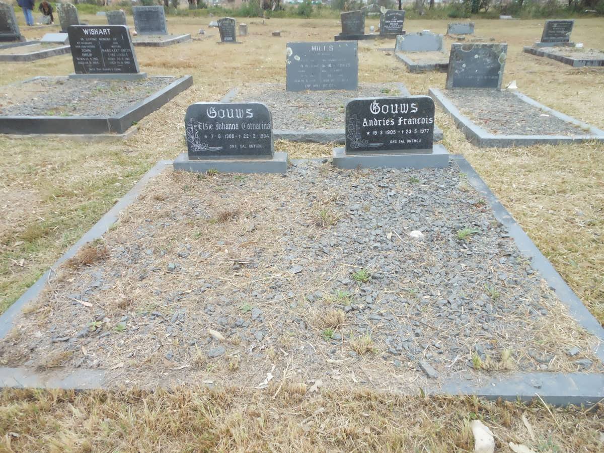 GOUWS Andries Francois 1905-1977 &amp; Elsie Johanna Catharina 1908-1994
