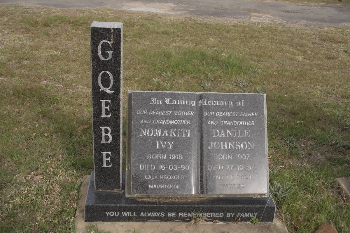 GQEBE Danile Johnson 1907-1994 &amp; Nomakiti Ivy 1918-1990